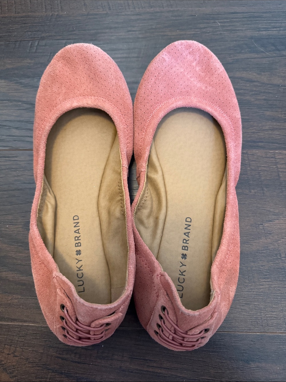 Lucky Brand Dusty Rose Suede Ballet Flats